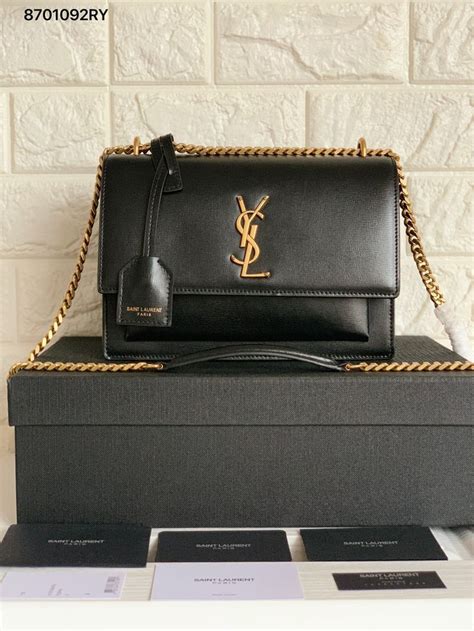 ysl black purse gold chain|ysl black shoulder bag.